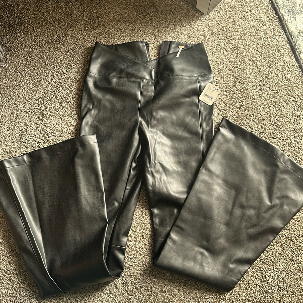 Free people Leather pants new with tags